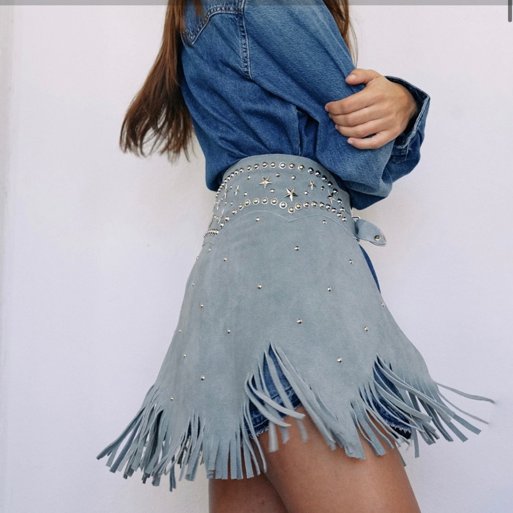 Understated Leather Paris Texas Chaps Skirt